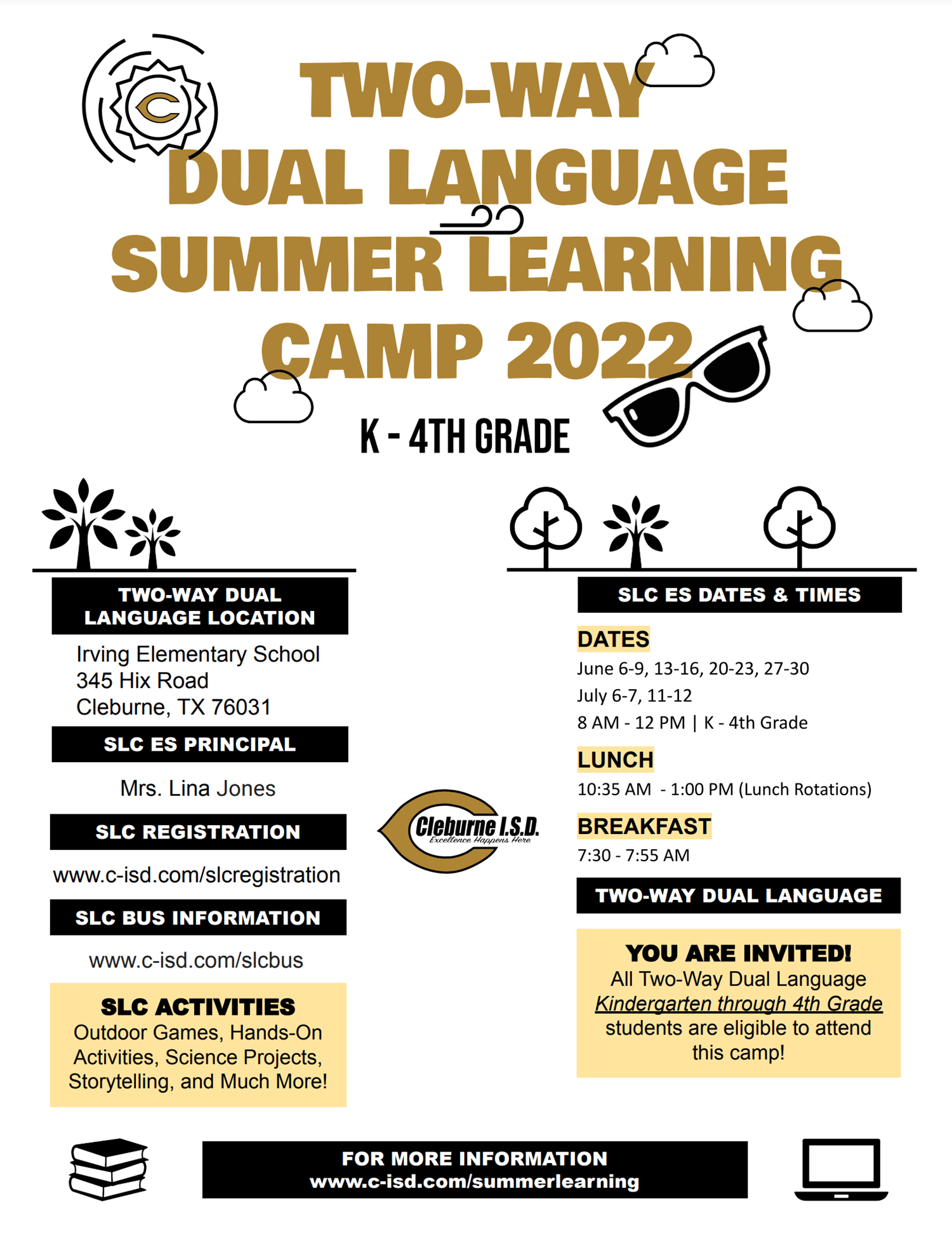 2022 Two-Way Dual Language Program | Summer Learning Flyer